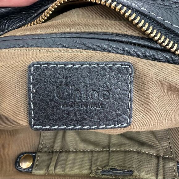 CHLOE Marcie Bag in Black Grained Leather Large Shoulder Handles Crossbody Strap - Picture 11 of 15